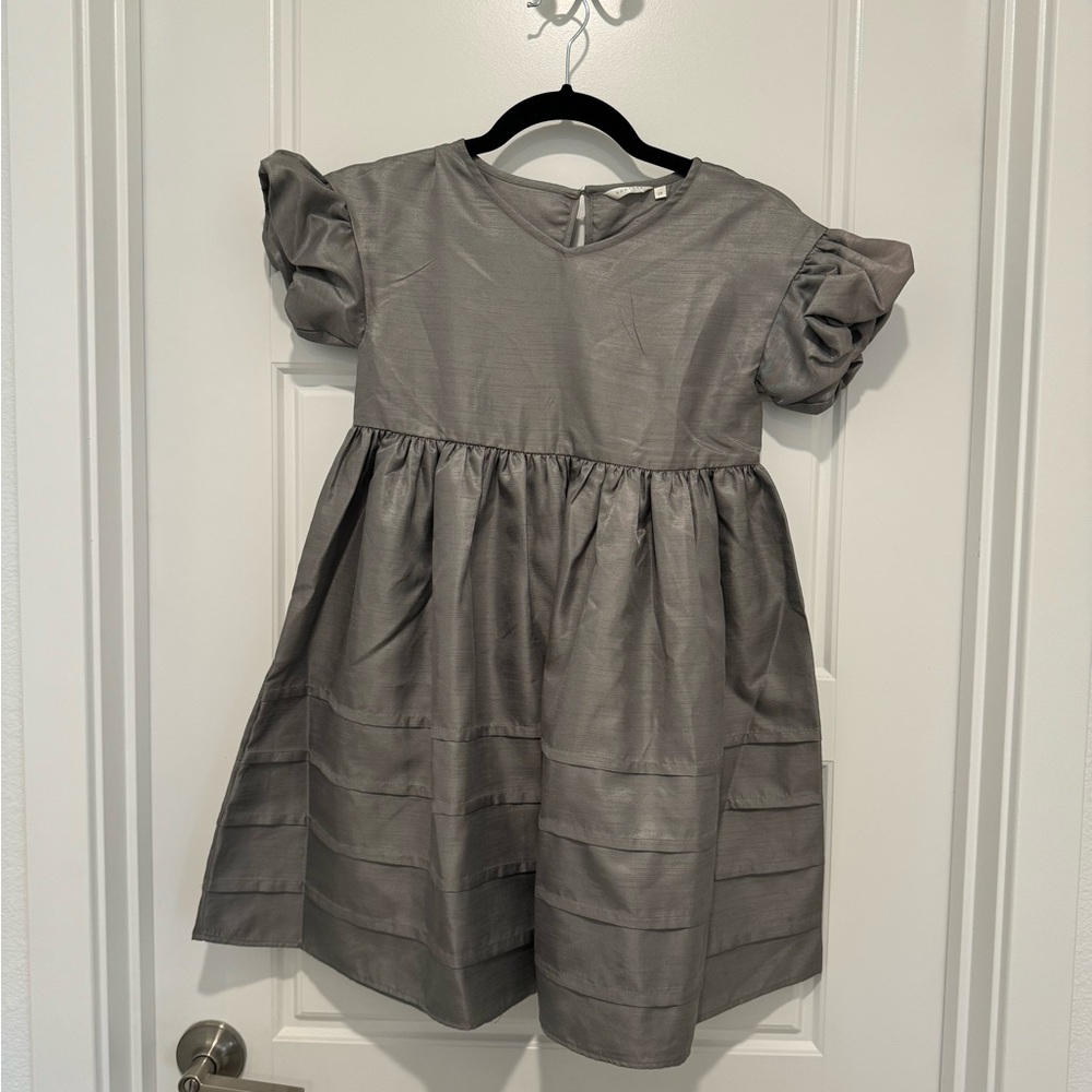 Noralee Girls Ruffle Sleeve Dress Gray Size 10